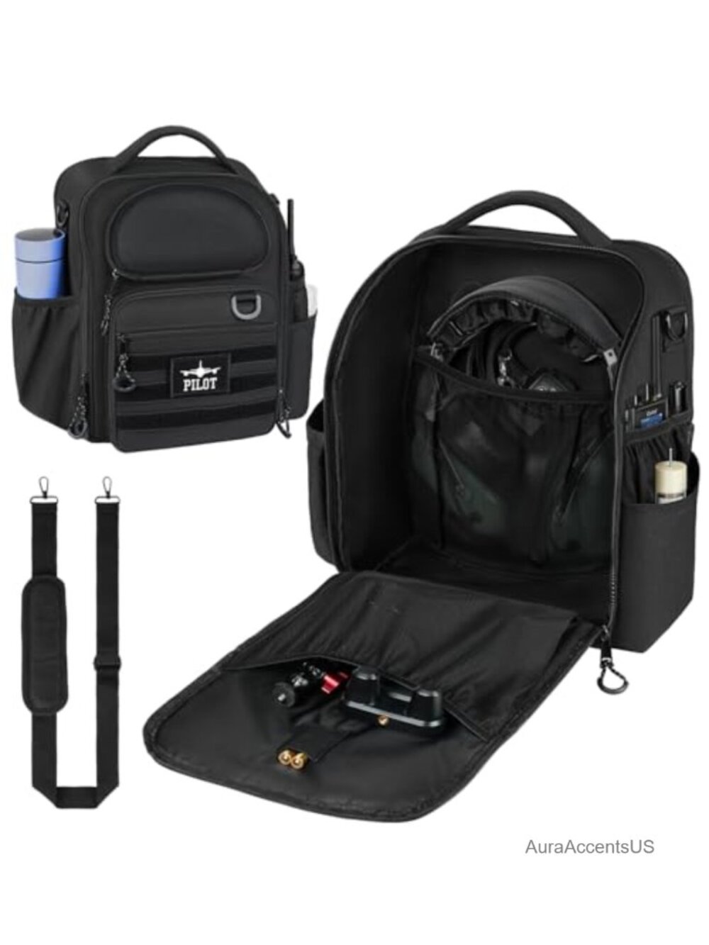 Pilot Headset Bag Aviation Flight Bag 20 Pocket Laptop Sleeve 900D Oxford